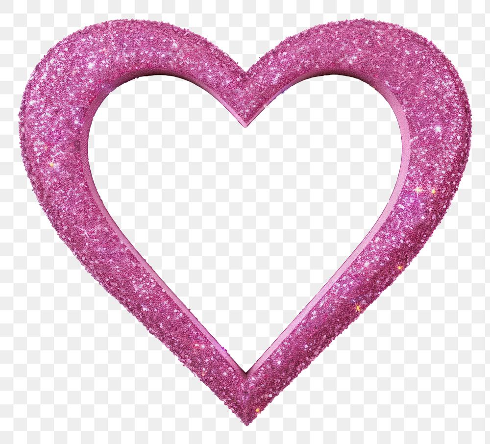 PNG Frame glitter heart shapes jewelry shiny pink.