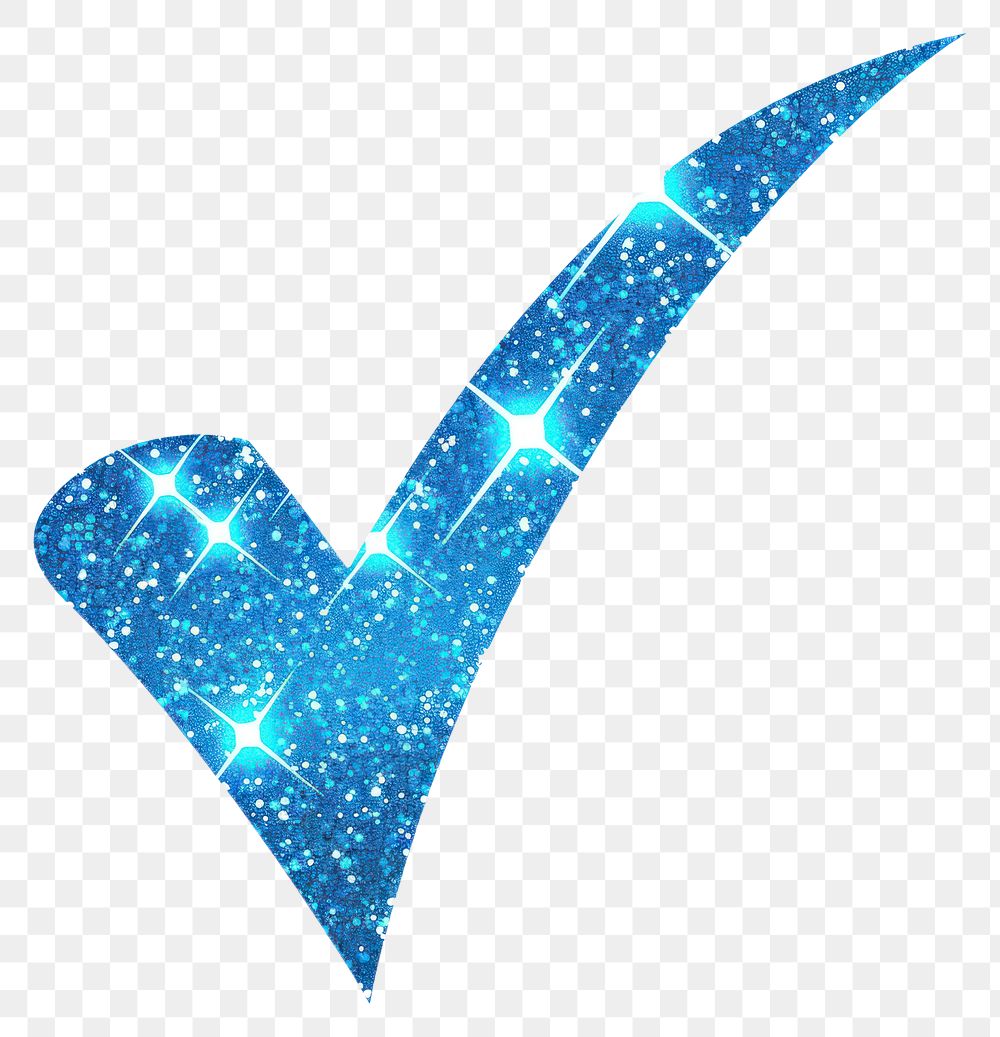PNG Check mark icon glitter shape blue.