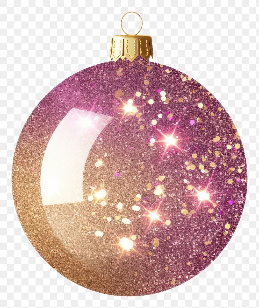 PNG Christmas ball glitter christmas ornament.