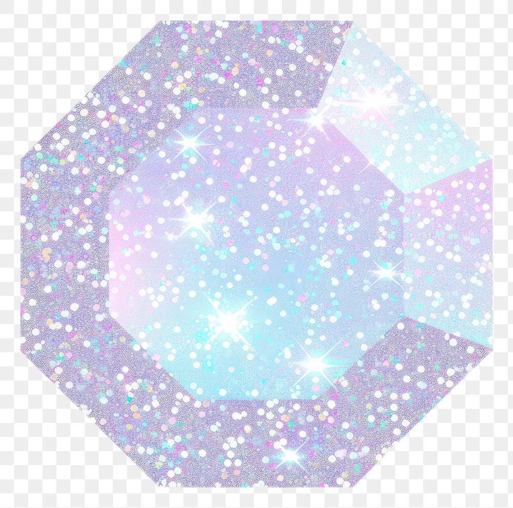 PNG Octagon icon glitter shape white background.