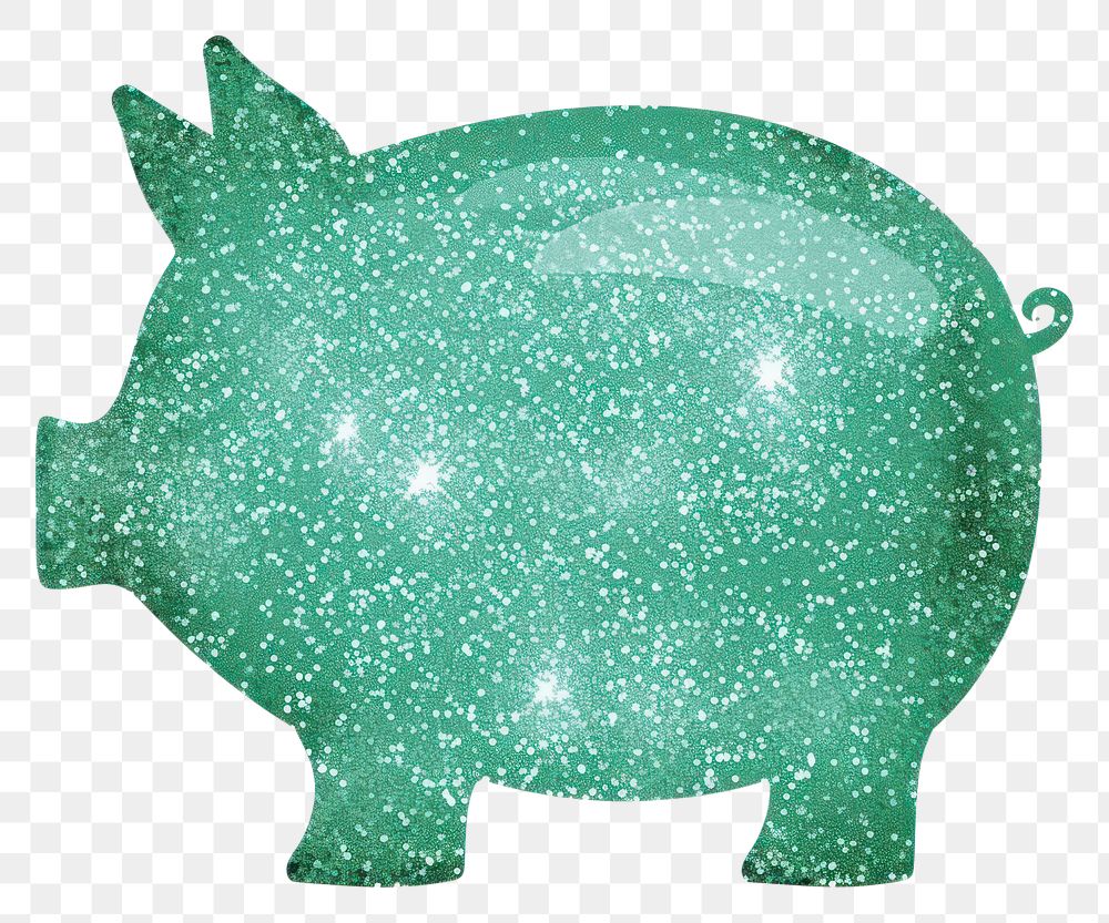 PNG Green Piggy bank icon shape pig white background.