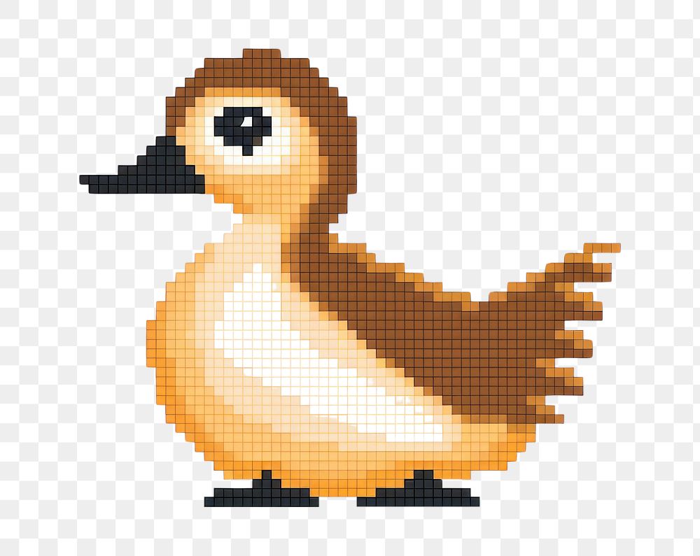 PNG  Cross stitch duck animal bird representation.