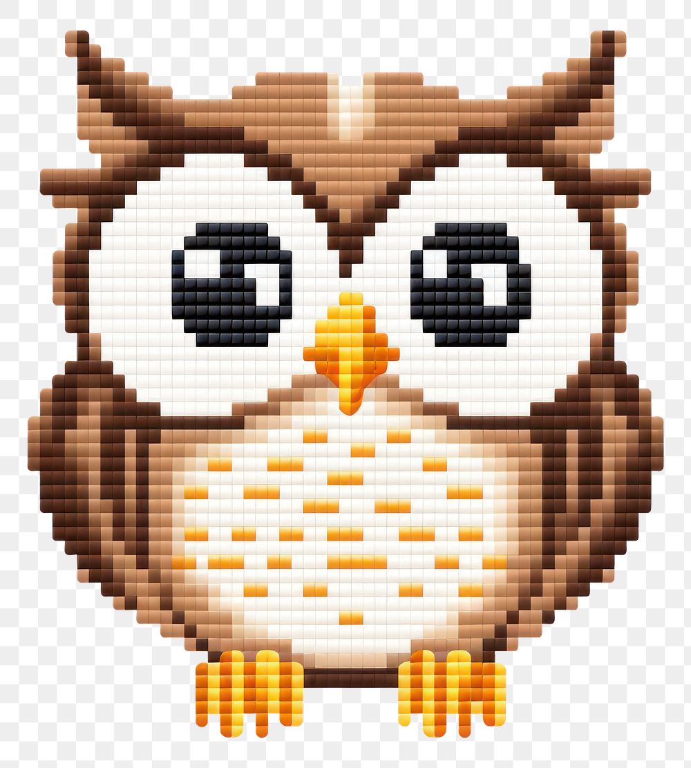 PNG  Cross stitch owl animal white background creativity.