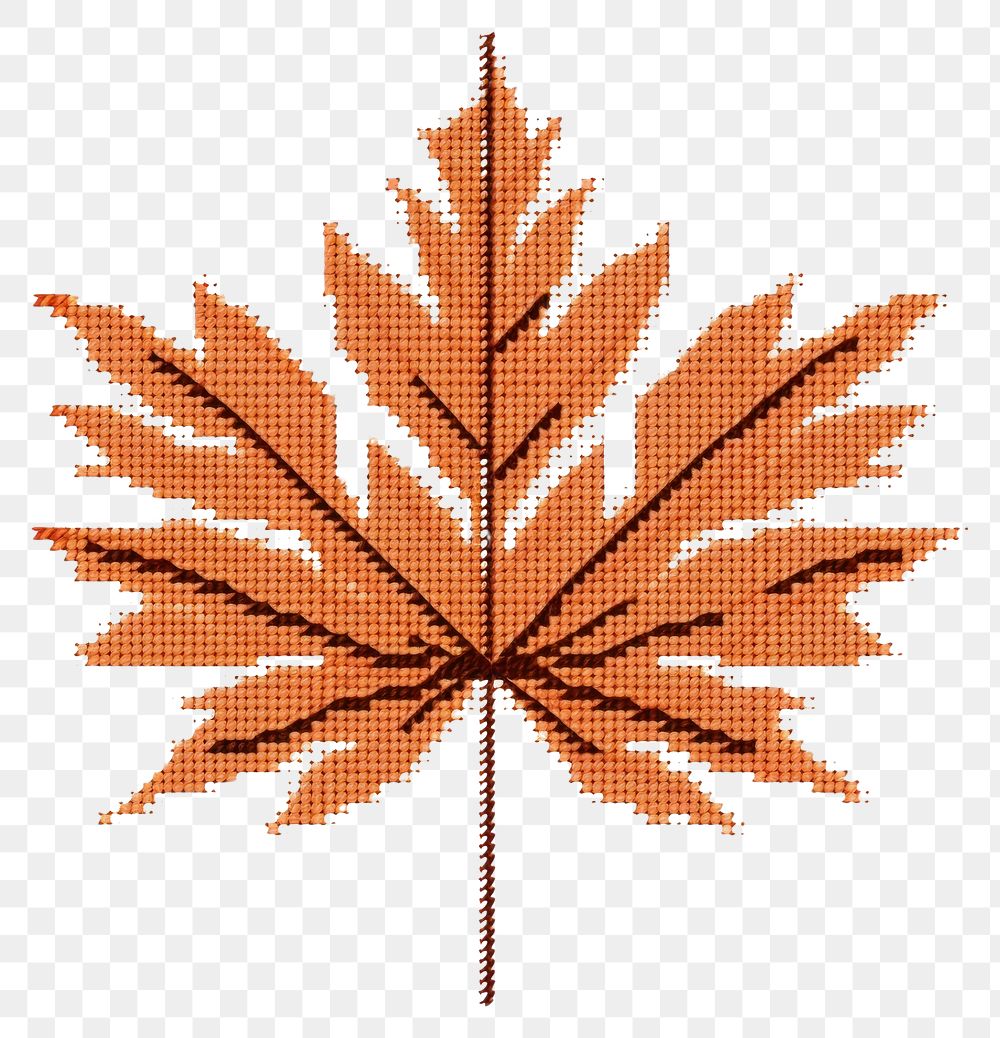 PNG  Cross stitch maple backgrounds embroidery pattern.