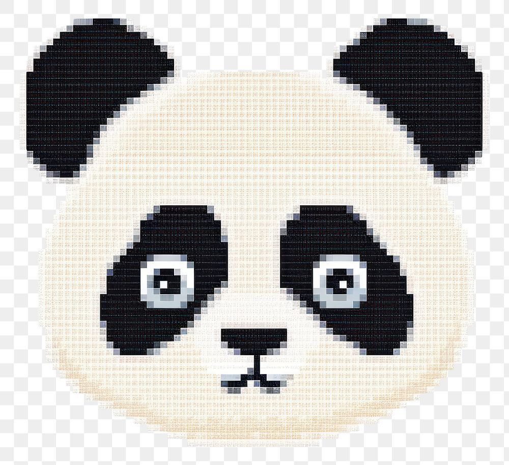 PNG  Cross stitch panda mammal animal bear.