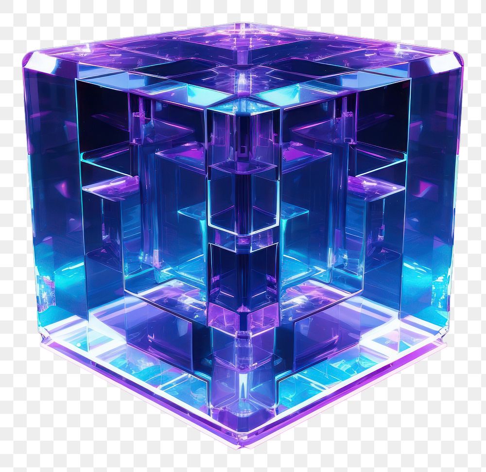 PNG Neon Cube space crystal | Premium PNG - rawpixel