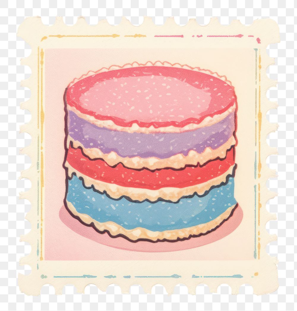 PNG  Cake Risograph style dessert icing food.