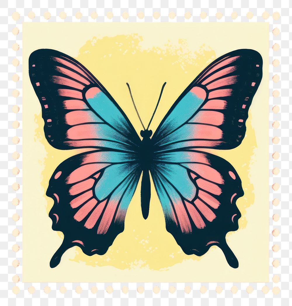 PNG  Butterfly Risograph style butterfly animal insect.