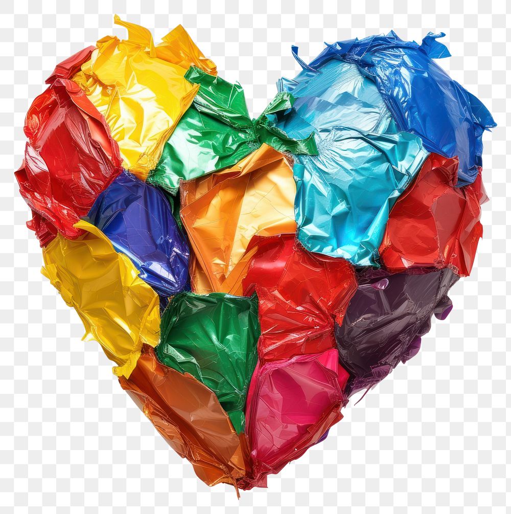 PNG Heart made from polythylene plastic white background confectionery.