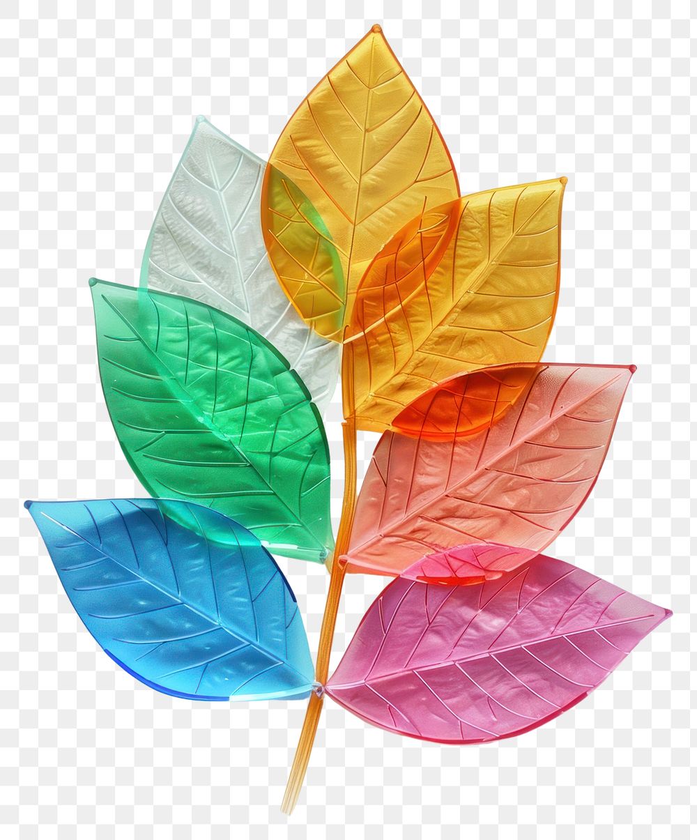 PNG Leaf made from polythylene plant art white background.