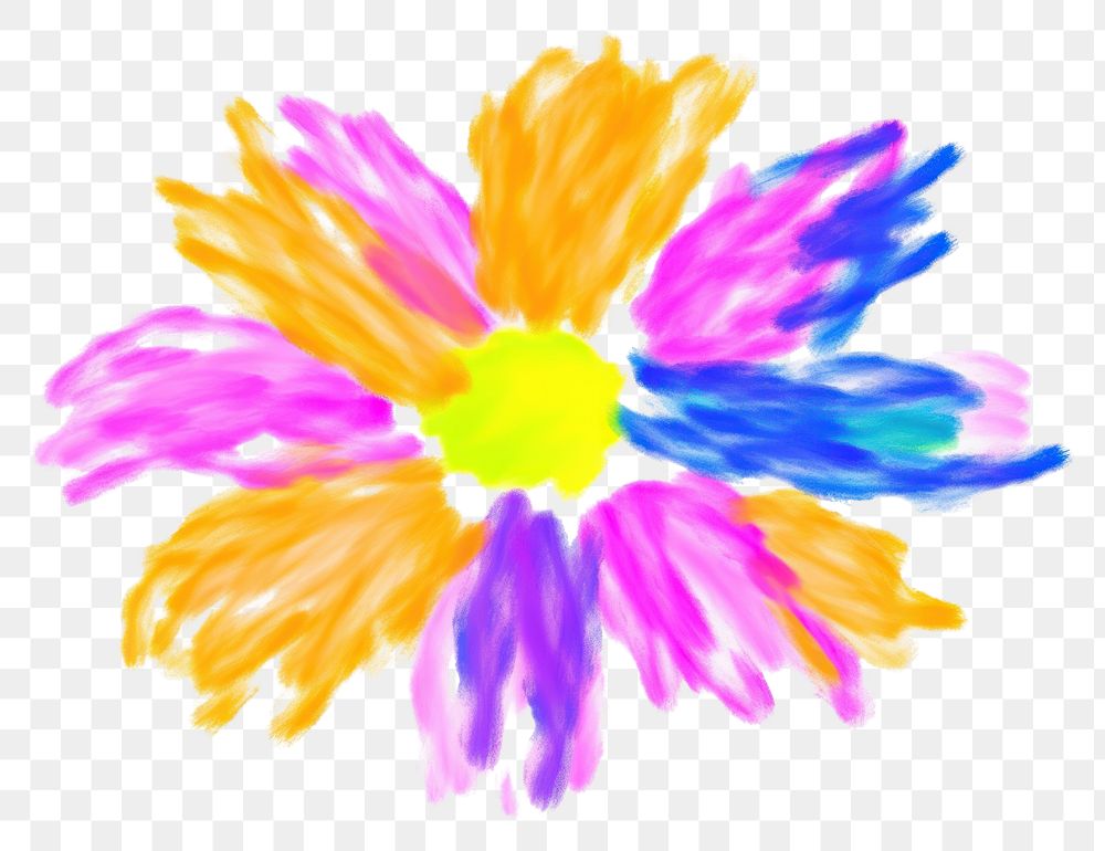 PNG Colorful flower pattern drawing purple.
