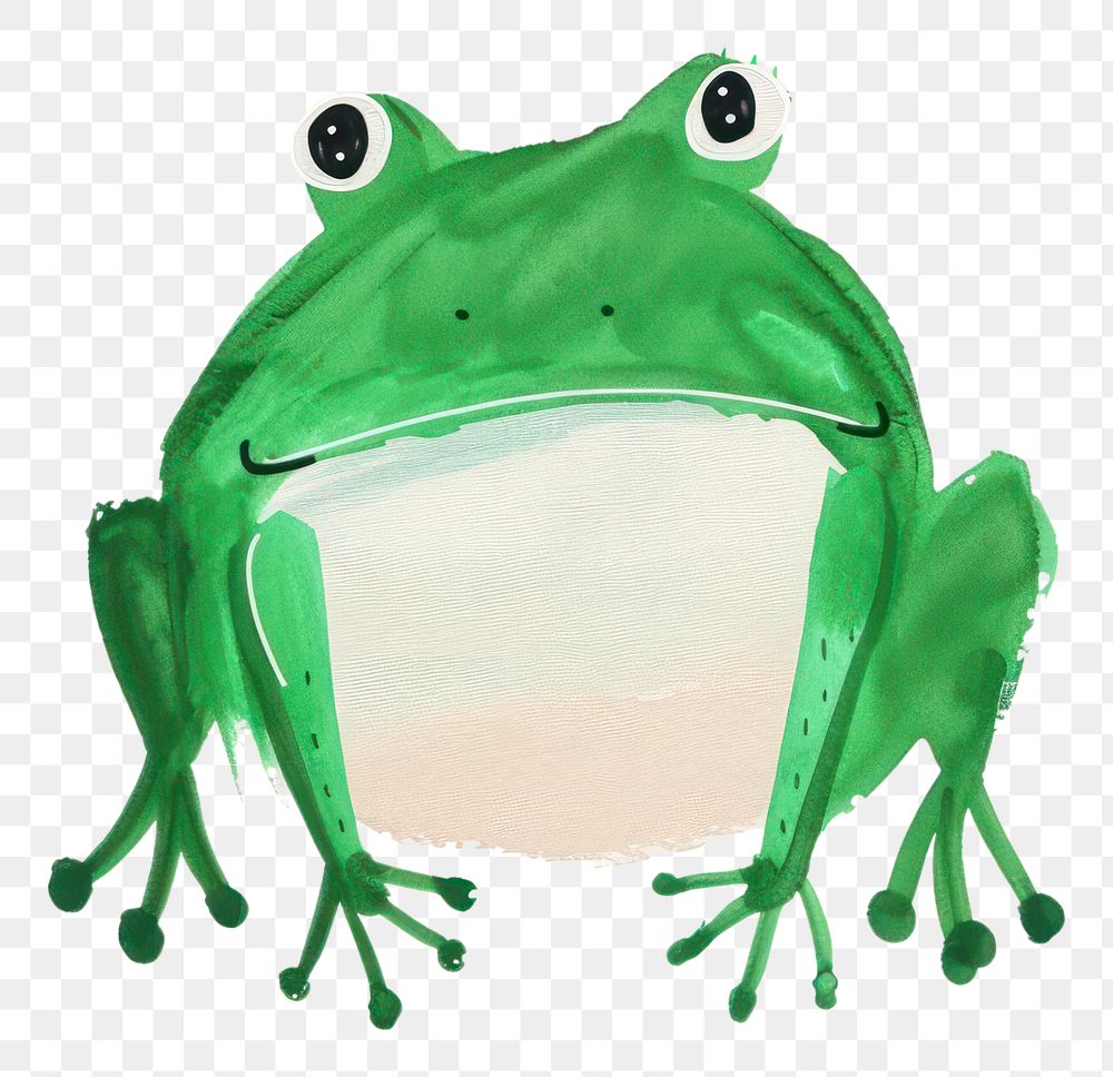 PNG Cute frog illustration amphibian wildlife animal.