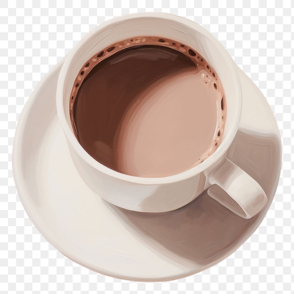 PNG Close up of hot chocolate coffee saucer drink.