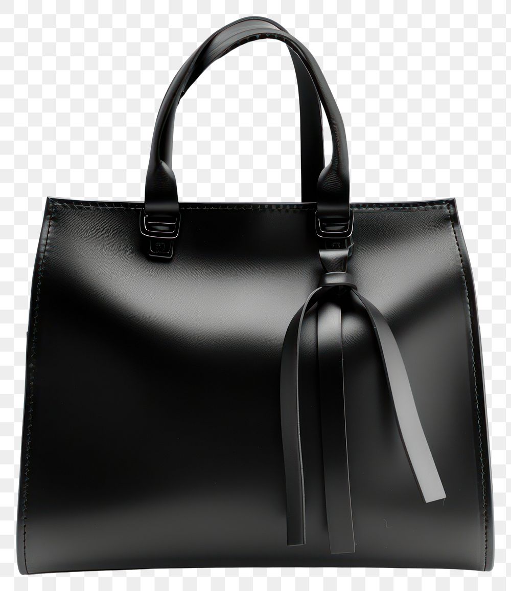 PNG Black leather hand bag handbag purse accessories.