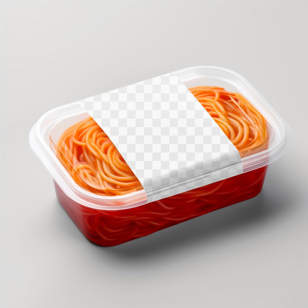 Food box label png product mockup, transparent design