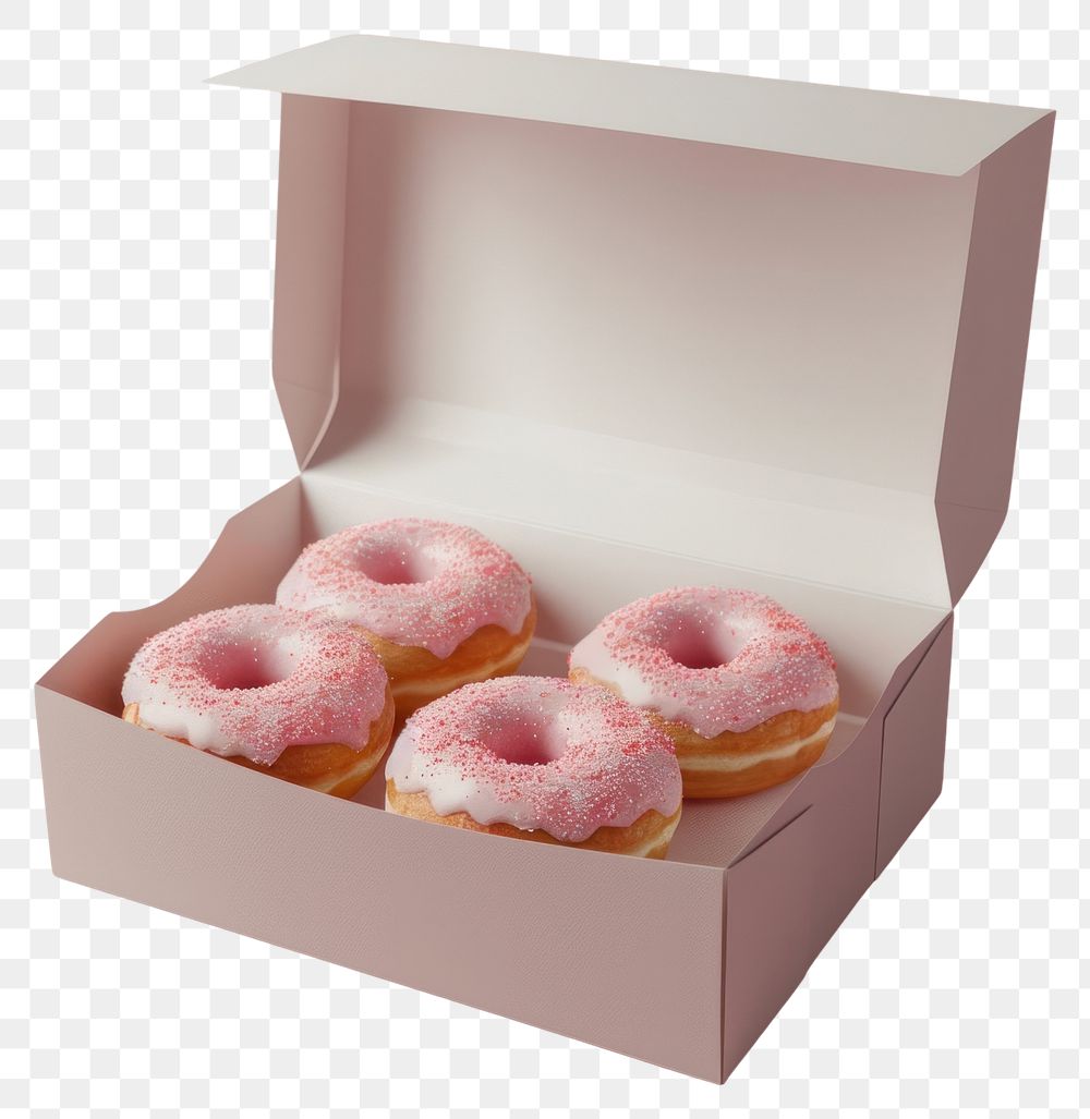 PNG Donuts in the paper box food confectionery freshness.