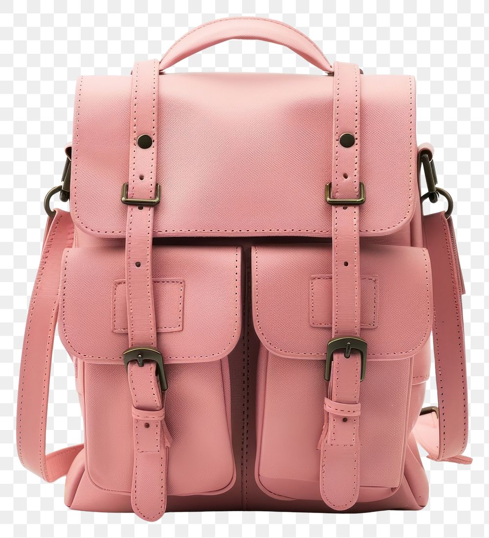 PNG Pink school bag handbag purse accessories.