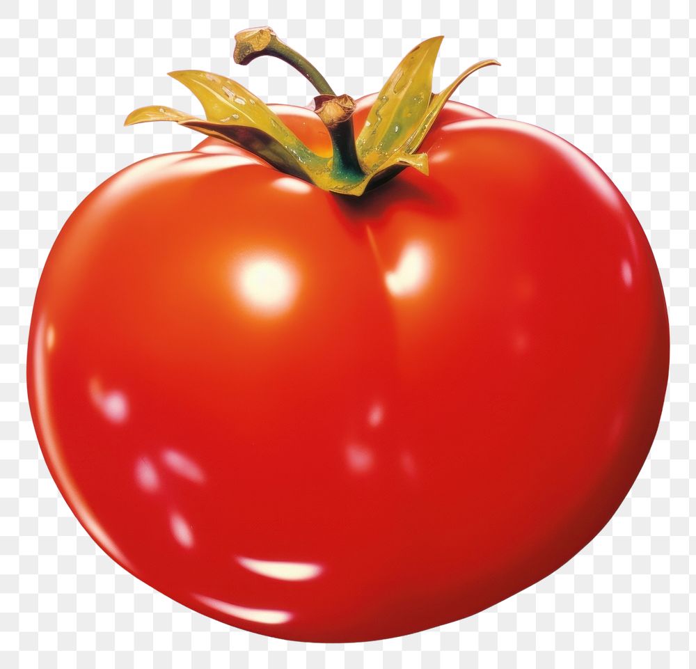 PNG Airbrush art of a tomato vegetable plant food.