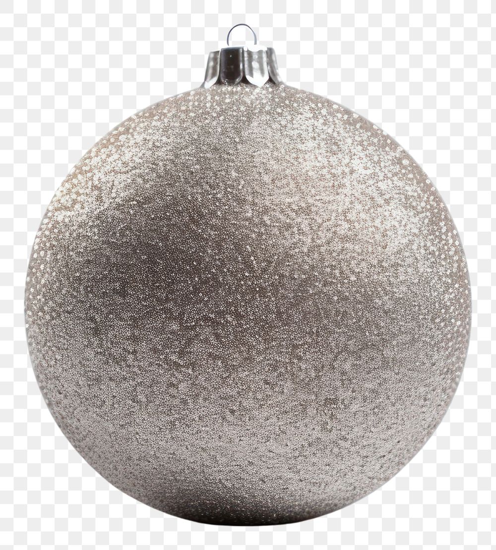 PNG Grey christmas ball jewelry white background celebration.