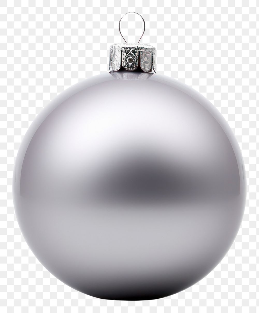 PNG Grey christmas ball pearl white background celebration.