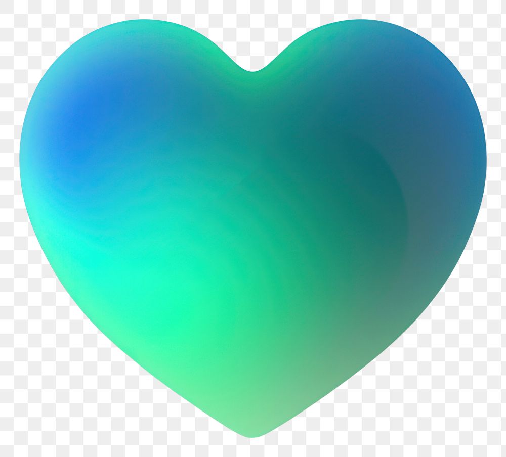 PNG  Abstract blurred gradient human heart green blue turquoise