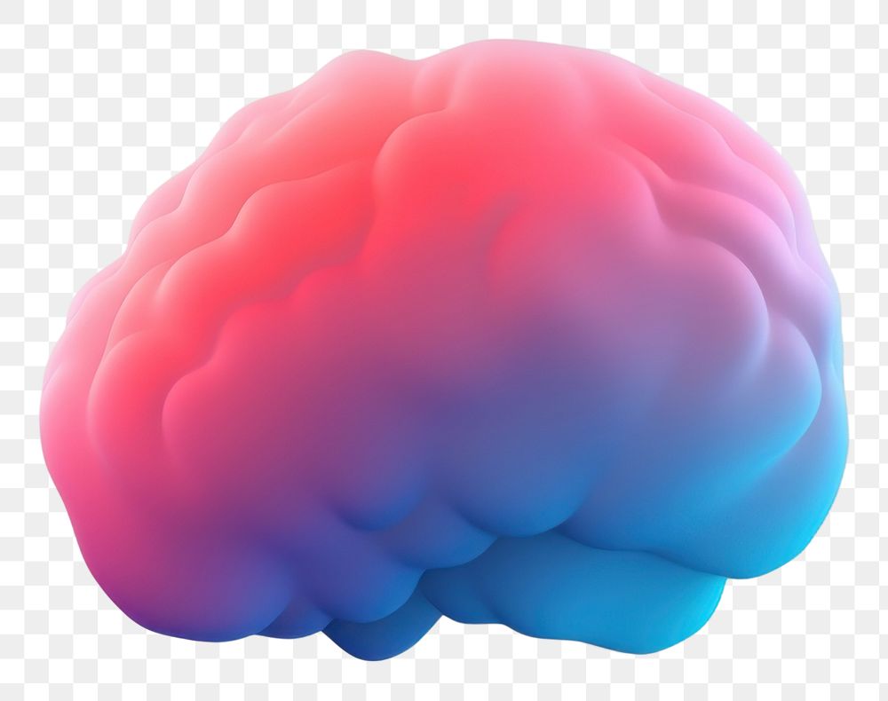 PNG  Abstract blurred gradient illustration Brain brain pink blue.