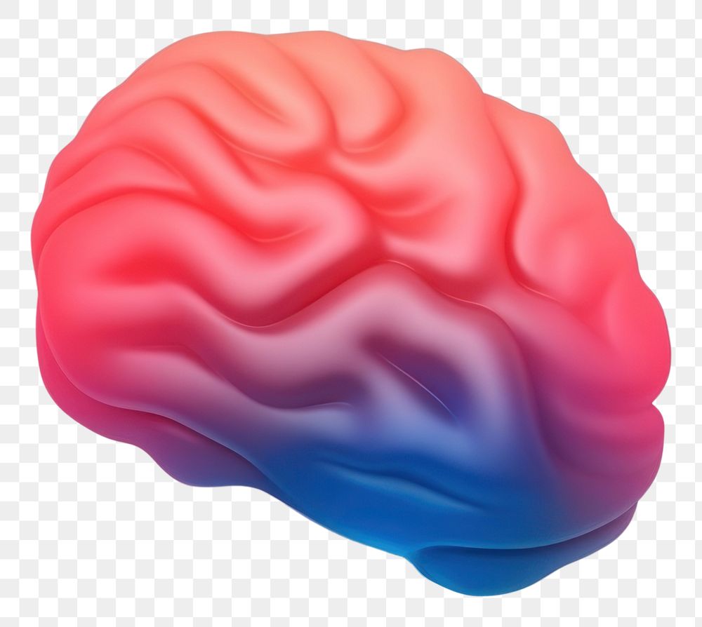 PNG  Abstract blurred gradient illustration Brain brain blue confectionery.