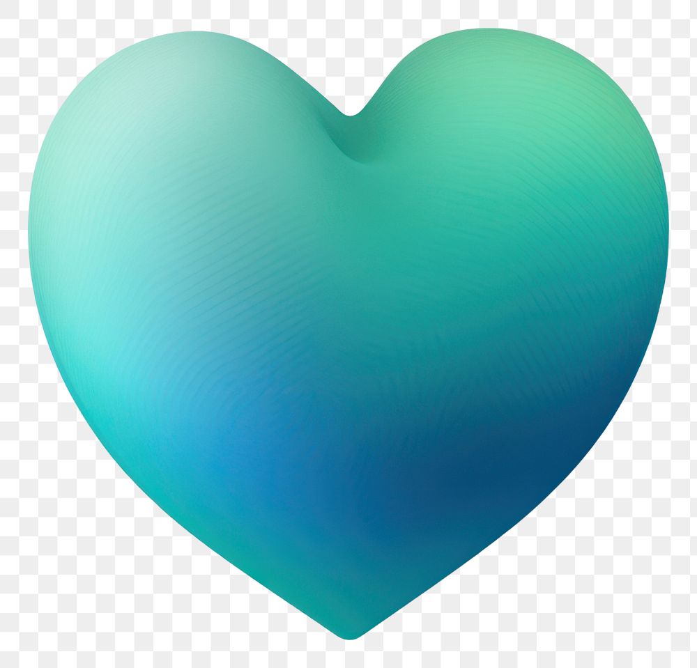 PNG  Abstract blurred gradient illustration human heart green blue turquoise.