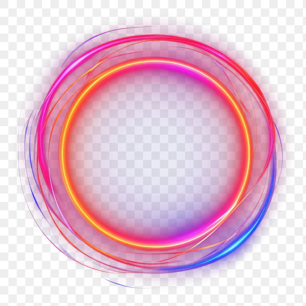PNG Neon circular pattern purple light