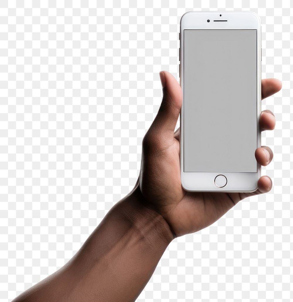 PNG Hand holding cellphone phone white background photographing portability.