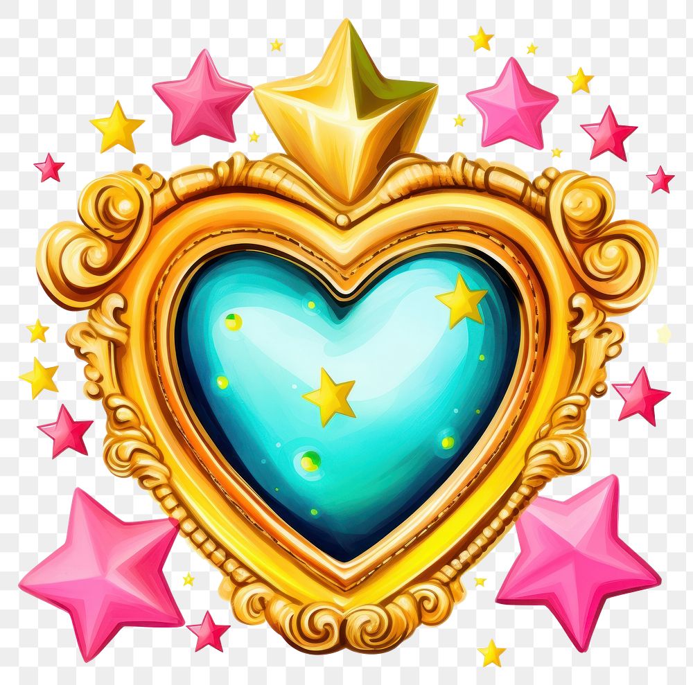 PNG  A star printable sticker jewelry heart accessories.