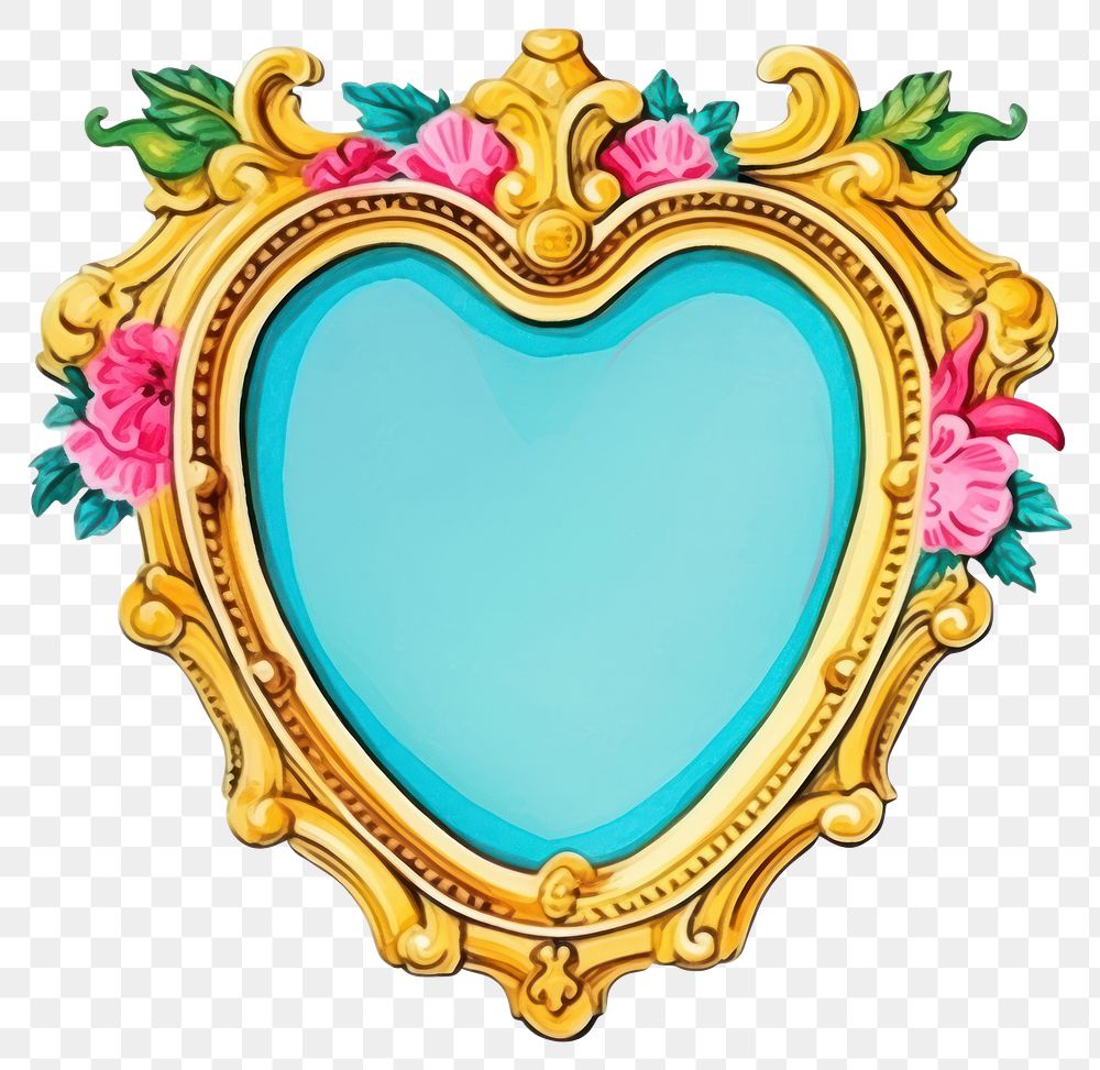 PNG  Heart printable sticker jewelry frame white background.