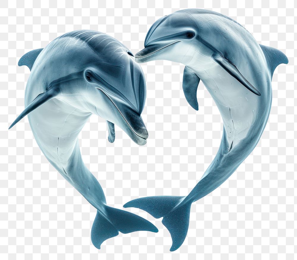 PNG Dolphin in heart shape animal mammal fish