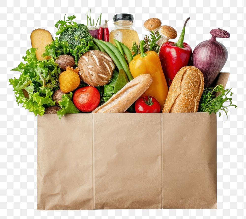 PNG Food deliver bag white background vegetable.