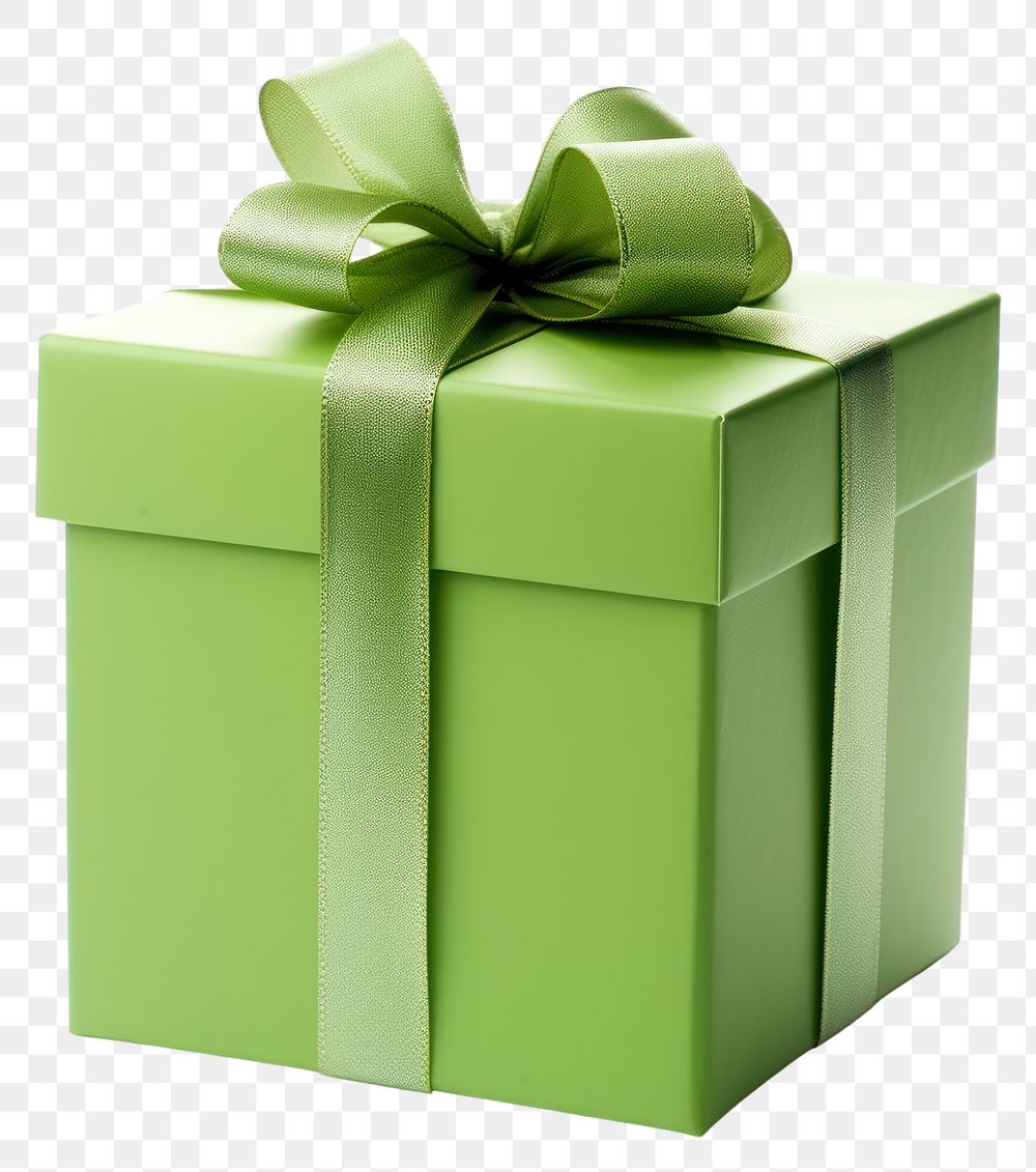PNG Green Gift box gift white background anniversary.