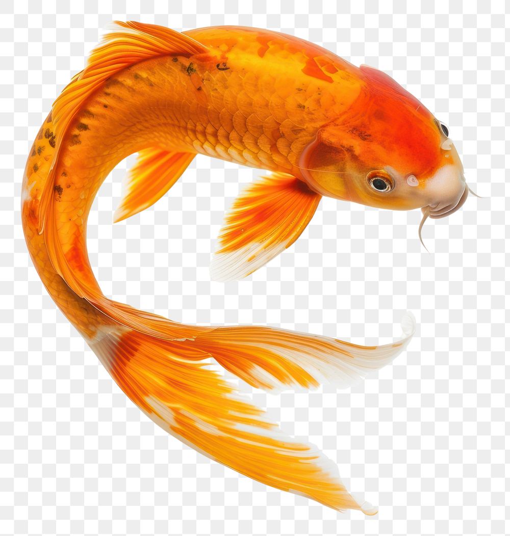 PNG Koi fish in heart shape goldfish animal white background