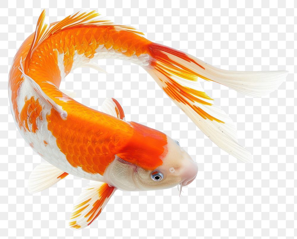 PNG Koi fish in heart shape goldfish animal carp.