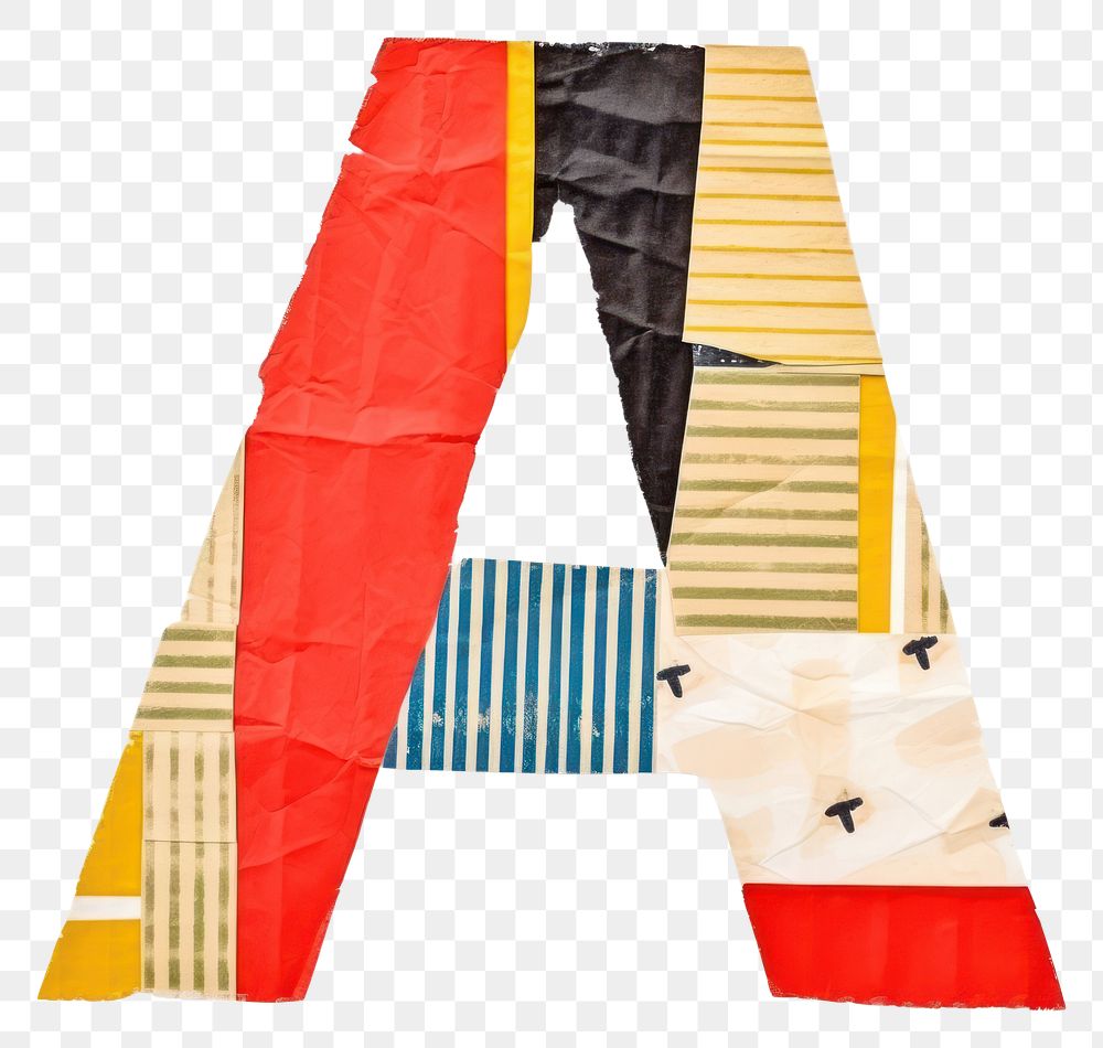 PNG Alphabet A paper carft collage pattern white background clothing.