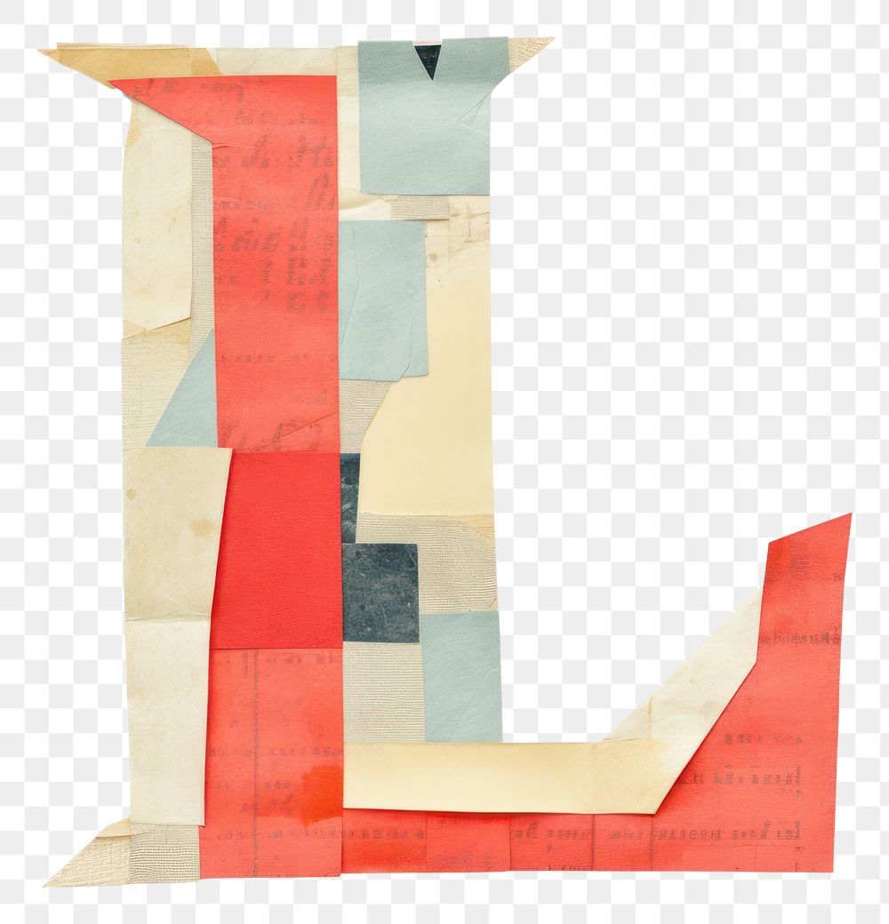 PNG Alphabet L paper craft collage text art.