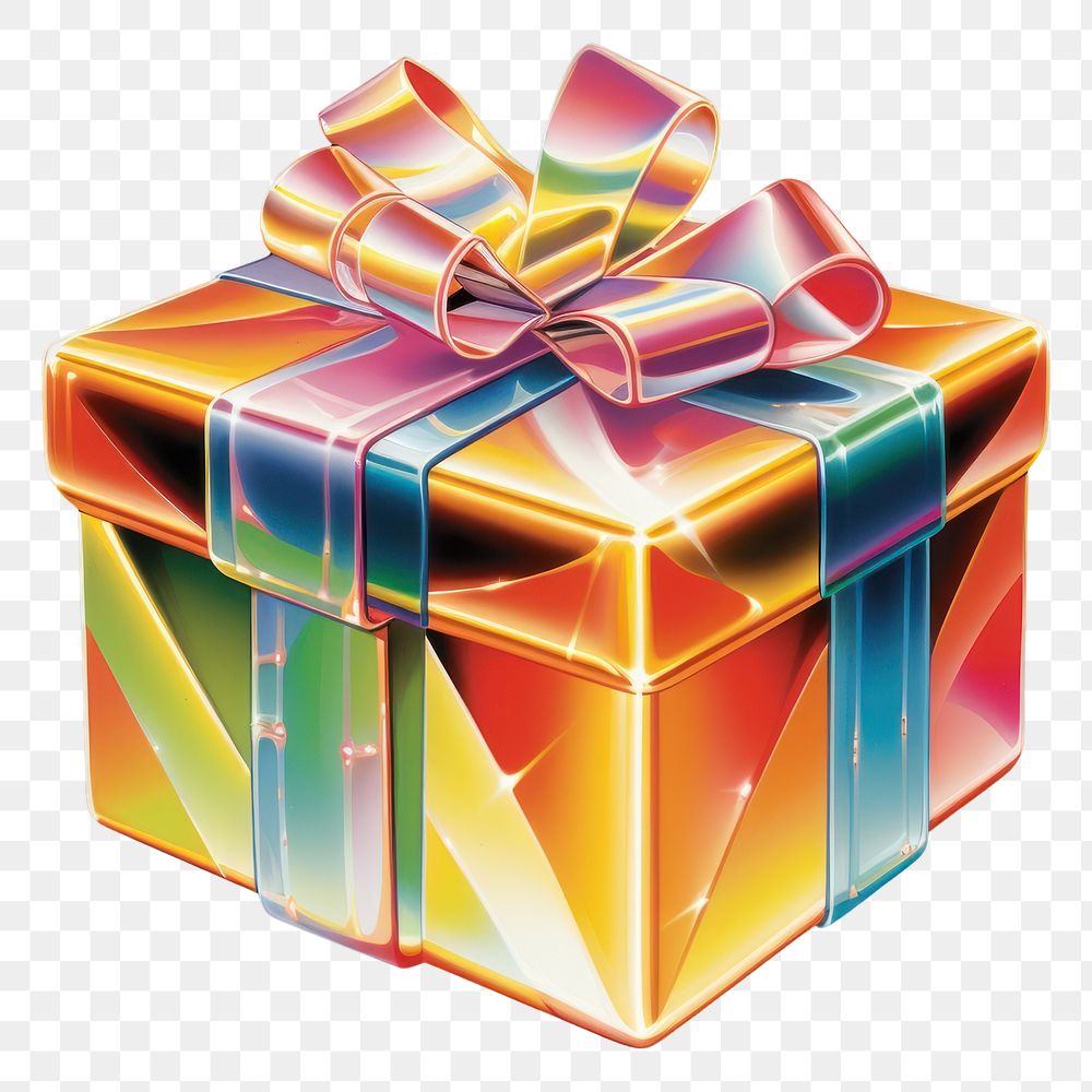 PNG Gift box illuminated celebration anniversary.