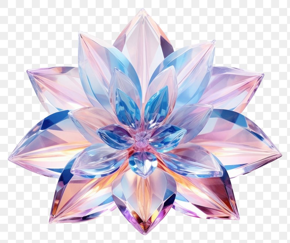 PNG Flower crystal gemstone jewelry.