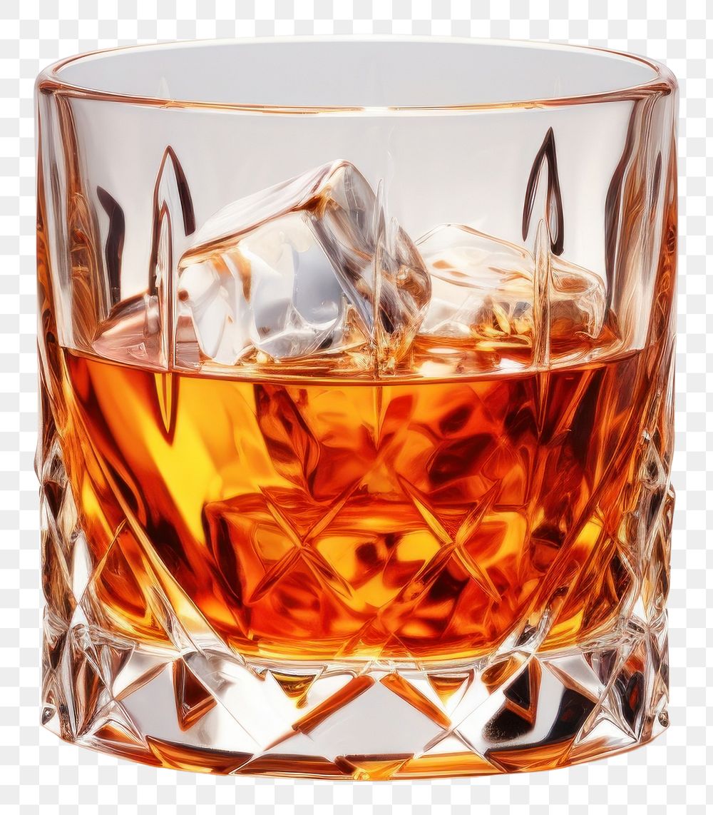 PNG Whisky glass drink white background refreshment.