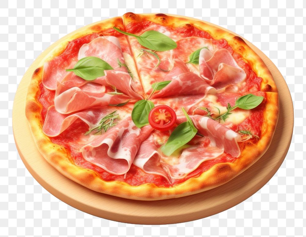 PNG Italian prosciutto pizza food mozzarella pepperoni.
