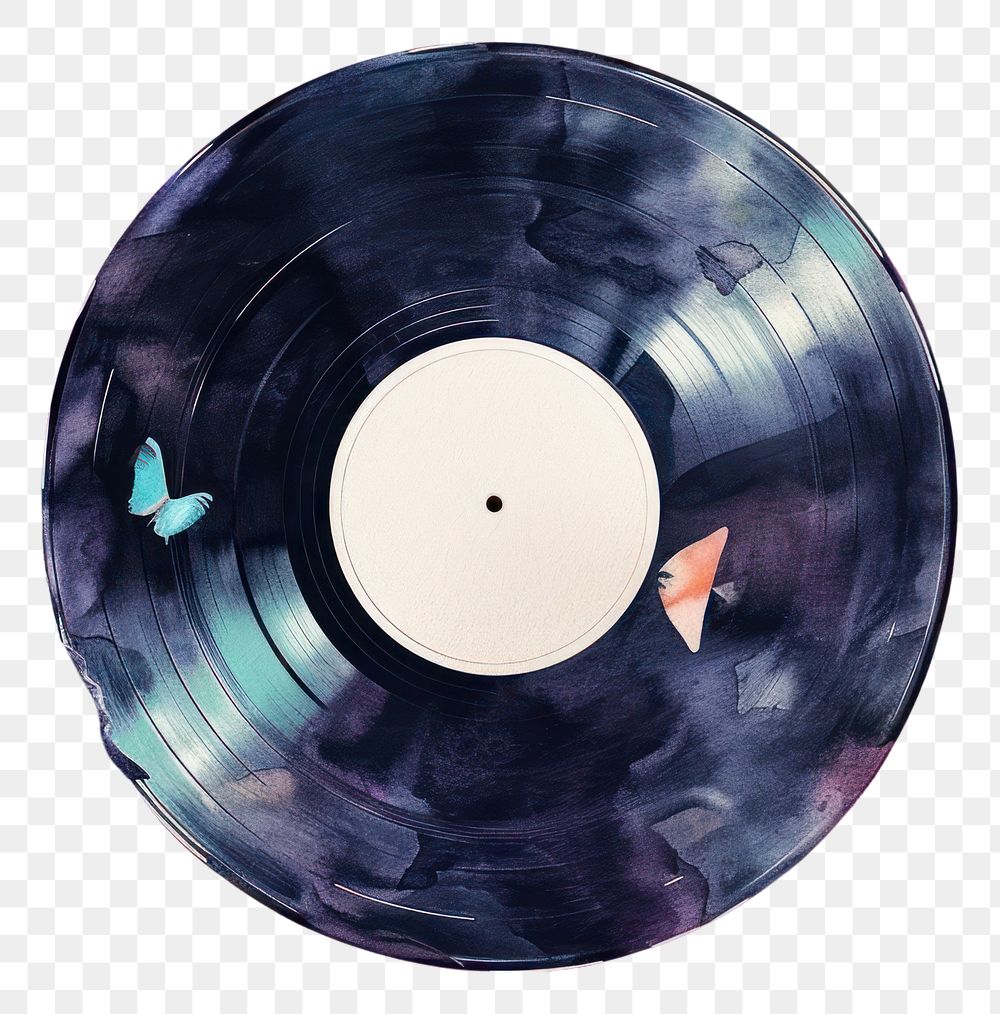 PNG  Illustration of vintage vinyl record butterfly art invertebrate.