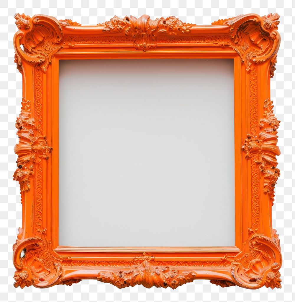 PNG Orange frame white background rectangle.