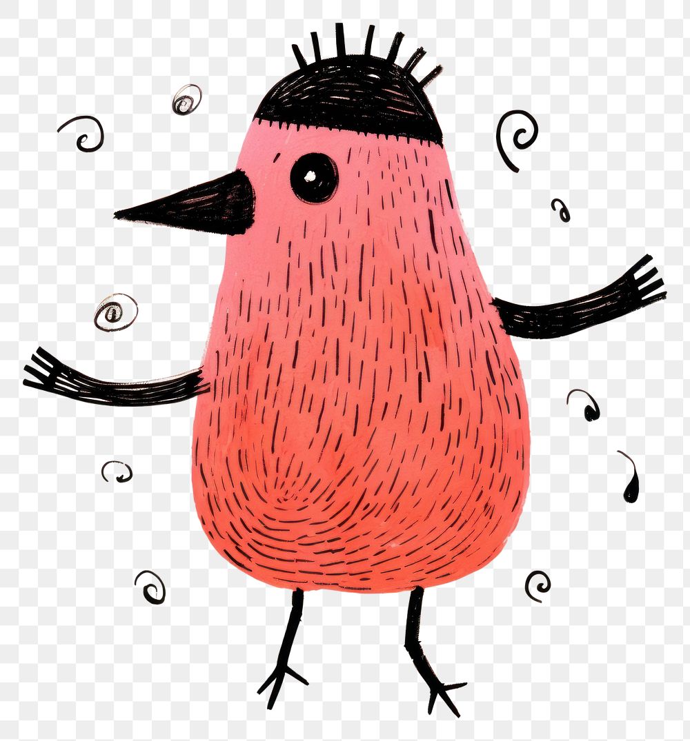 PNG Bird enjoy dancing animal drawing sketch.