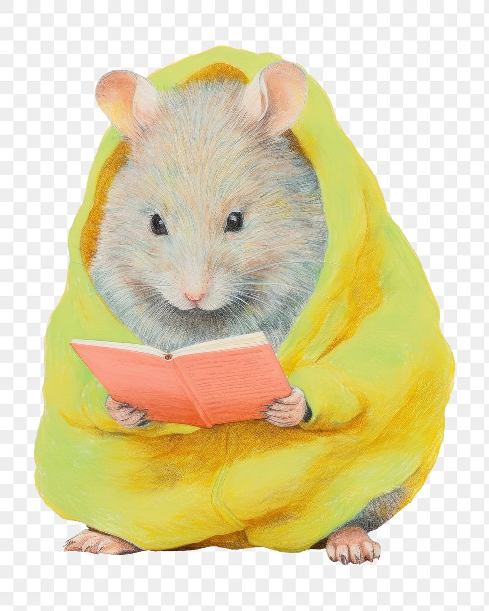 PNG Hamster reading book animal rat mammal.