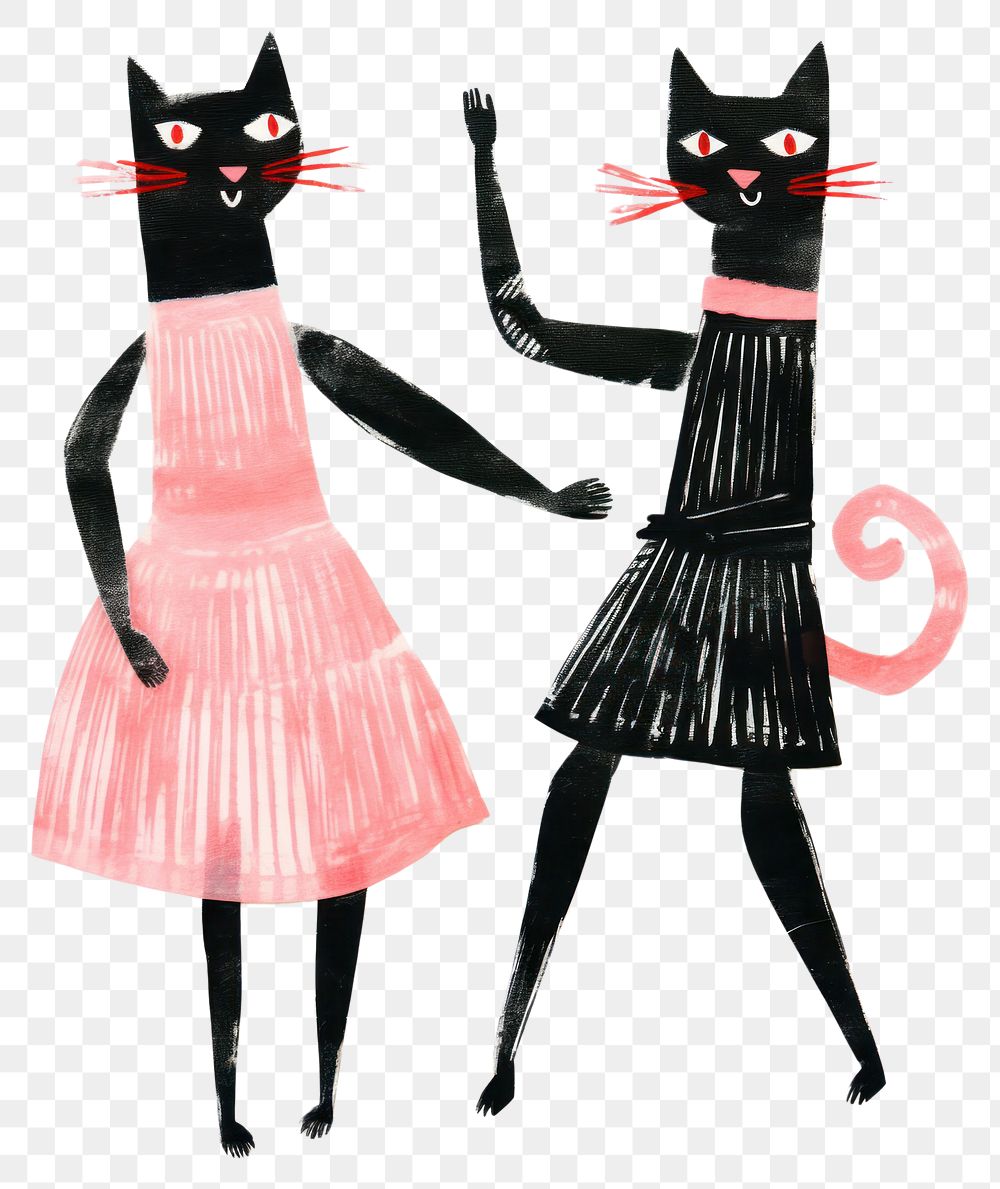 PNG Cat enjoy ballet dancing animal mammal black.