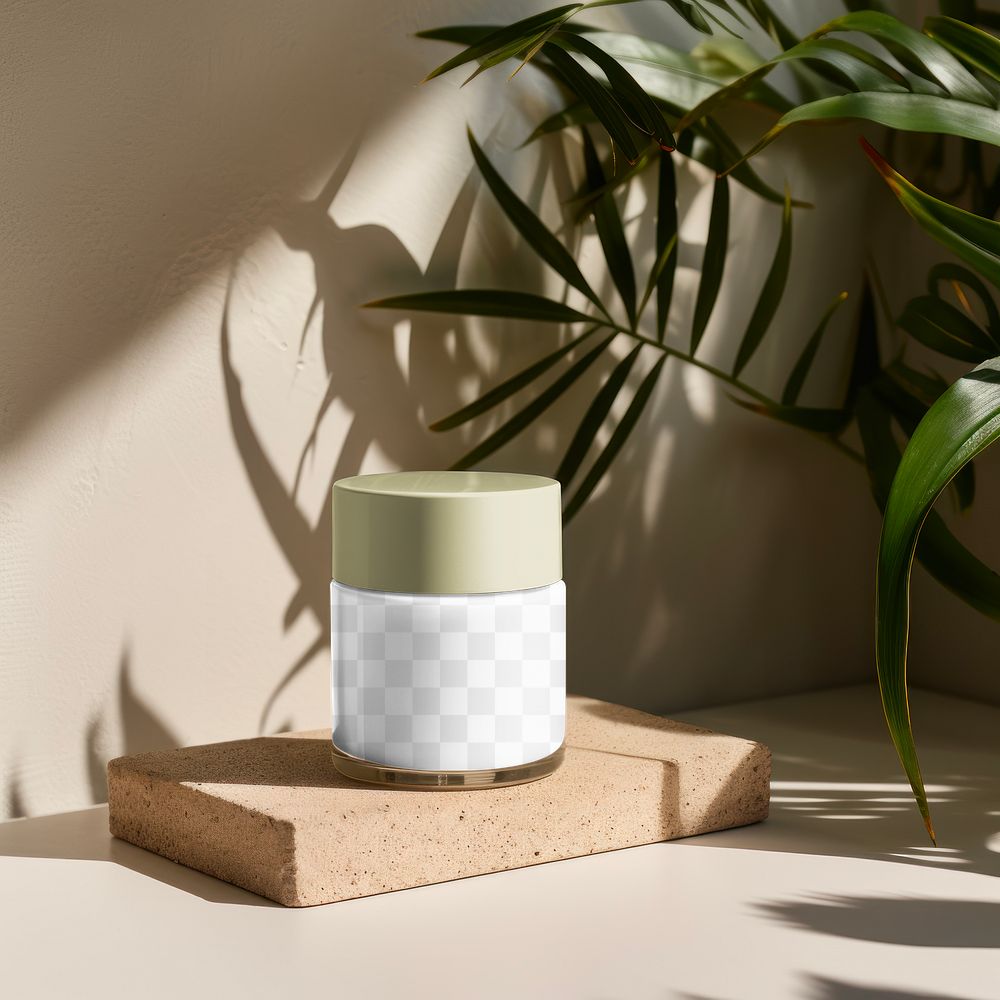 Skincare cream jar png product mockup, transparent design