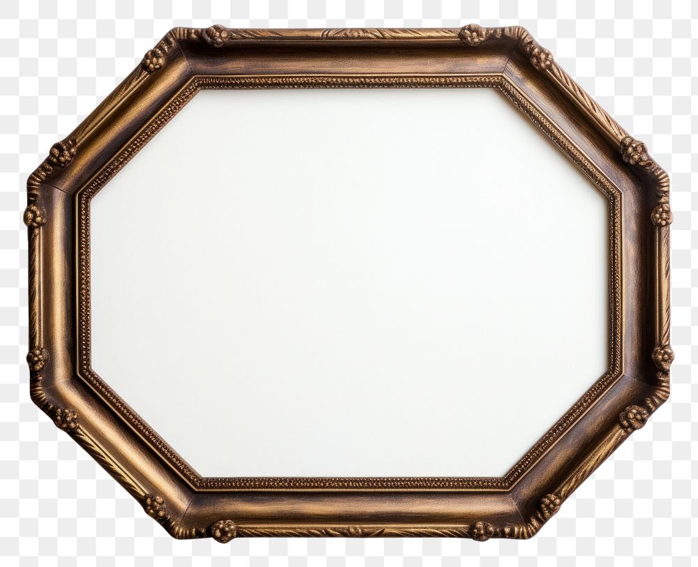 PNG Hexagon mirror frame photo.